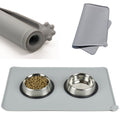 Silicone pet feeding mat under food and water bowls