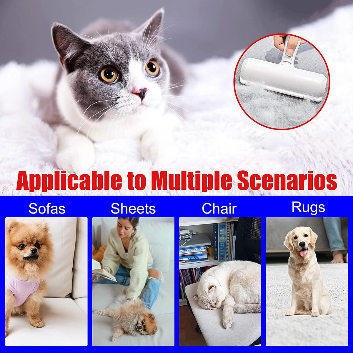 Reusable pet hair remover roller, photo 3