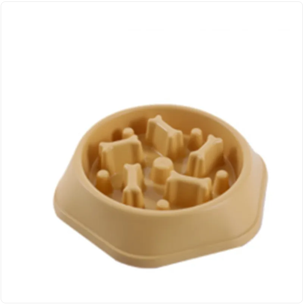 Slow feeder bowl for dogs, yellow