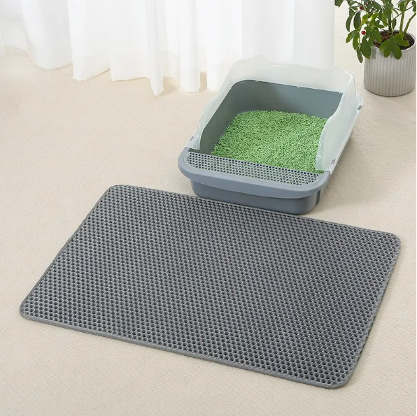 Double-layer cat litter mat, gray, 40 x 50 cm