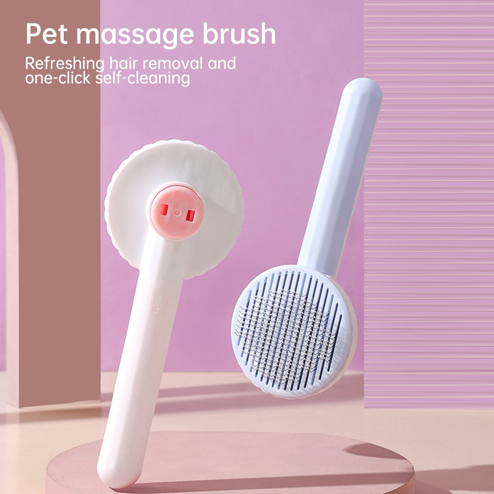 Self-cleaning slicker brush, detail