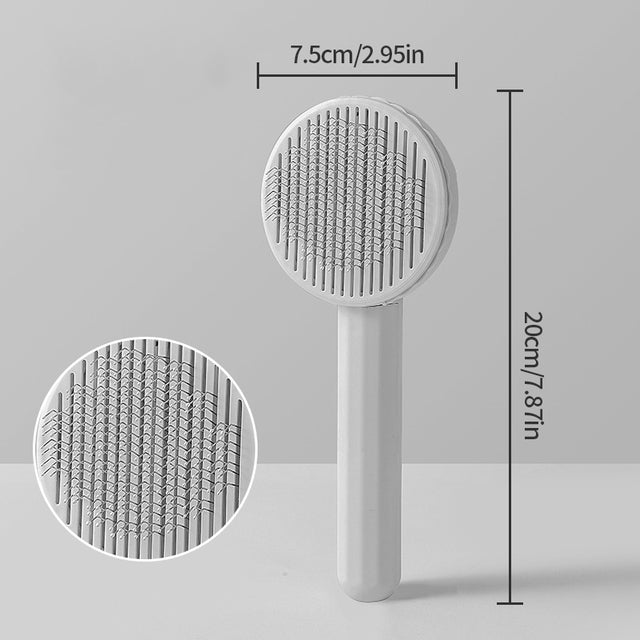 Self-cleaning slicker brush, gray